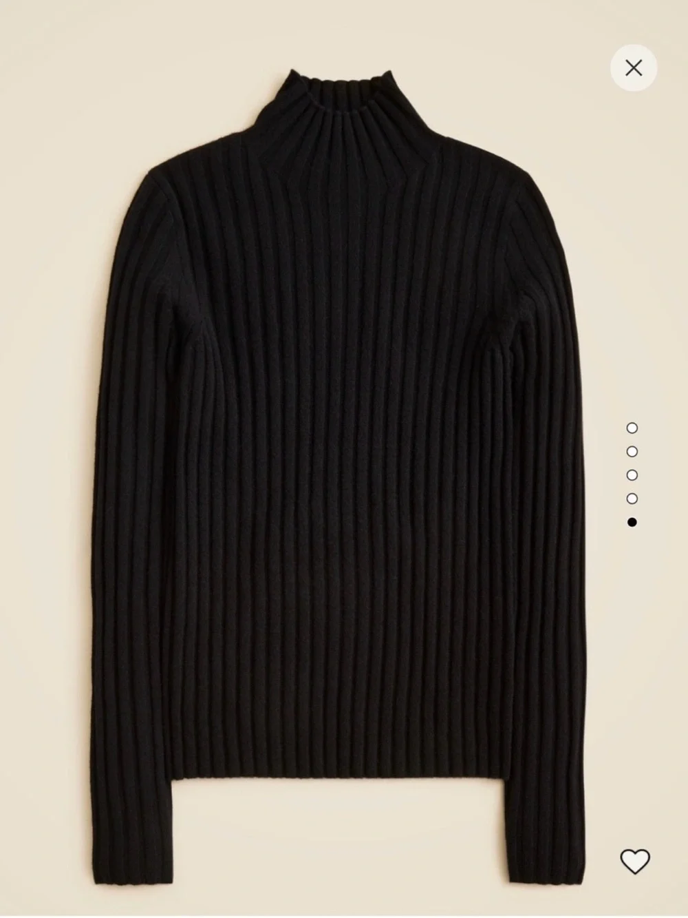 J Crew Wide-rib cashmere turtleneck sweater
